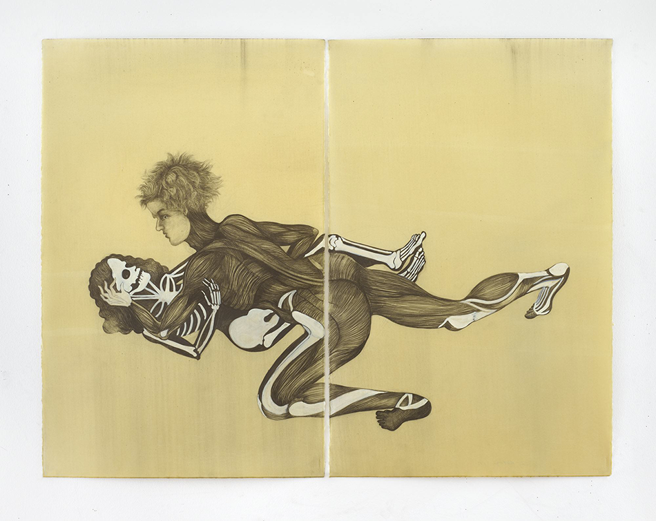 « Desde Siempre y Hasta Nunca », graphite and gouache on paper with wax, 102.5 x 134 cm, 2018.