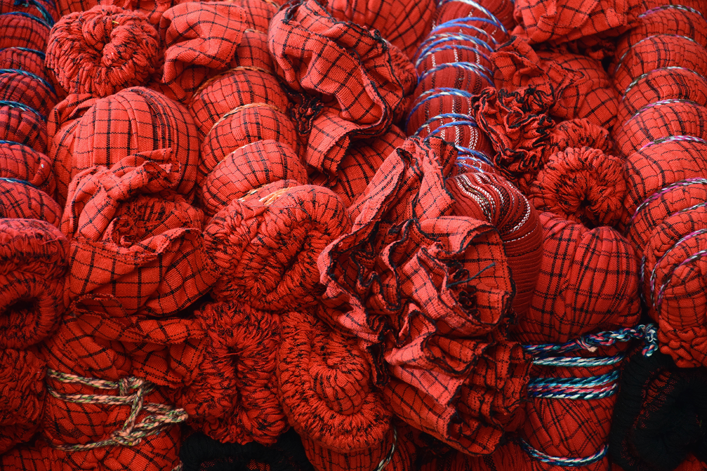 Sandra Monterroso, 'Columna Vertebral Roja', Wood and cotton, 2017. From the series 'Columnas Vertebrales' 2012-2017. Courtesy of the artist and NG Art Gallery, Panama.